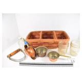 Basket w/ Jars, Scoops, & Cutter