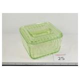 Green Refrigerator Dish, Depression Glass?
