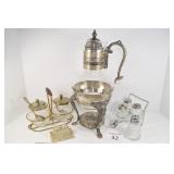 Coffee Pot & Assorted Condiment Servers