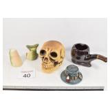 Pipe Ashtray, Fish Salt & Pepper, Skull, Fishing .