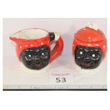 Black Americana Cream & Sugar Set