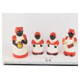 Black Americana Salt & Pepper, Sewing Lady &