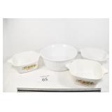 (3) Corning Ware Serving Dishes, (1) Other