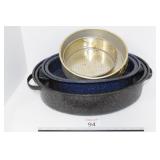 (2) Enamel Roasters & (2) Spring Pans