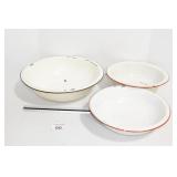 (3) Enamel Pans