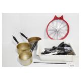 (3) Wear-Ever Aluminum Pans, Watermelon Slicer &
