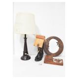 Boot Bird Feeder, Lamp Mirror & Ashtray