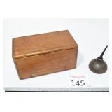 Wooden Sewing Box & OIler