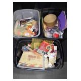 (3) Totes of Craft Items