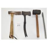 (2) Hatchets & (1) Mallet