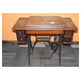 Singer Sewing Machine Table with Contents