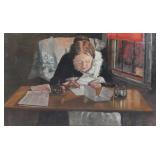 DALLIN, Cyrus E. Oil on Canvas. "The Letter". DALLIN, Cyrus E. Oil on Canvas. "The Letter".