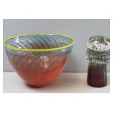 KOSTA. 2 Pieces Of Sined Art Glass To Inc. KOSTA. 2 Pieces Of Sined Art Glass To Inc.