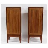 Pair Of Danish Modern 1 Door Cabinets