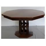 MIDCENTURY. Octagonal Top Pedestal Table With MIDCENTURY. Octagonal Top Pedestal Table With