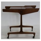 MIDCENTURY . Lift Top Rolling Serving Cart .