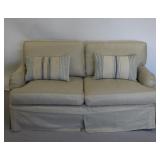 George Smith Slip Covered Love Seat