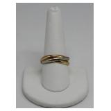 JEWELRY. Cartier Tri-Color 18kt Gold Rolling Ring