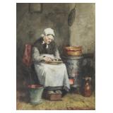 WEILAND, Johannes. Watercolor. Genre Scene. WEILAND, Johannes. Watercolor. Genre Scene.