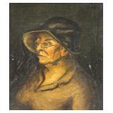 SLOAN, John (attr.). Oil on Canvas. An Old Woman