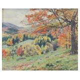 WILSON, James Perry. Oil on Panel. Autumnal Scene. WILSON, James Perry. Oil on Panel. Autumnal Scene.