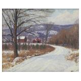 WILSON, James Perry. Oil on Panel. Winter Scene.