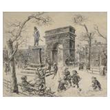 SLOAN, John. Etching. "Sculpture in the Square".