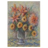 PISSARRO, H Claude. Pastel on Paper. Floral Still