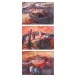 MAZZELLA, Rosario. Lot of Three Oils on Canvas. MAZZELLA, Rosario. Lot of Three Oils on Canvas.