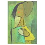 BOTELLO, Angel. Color Linocut. Woman and Child. BOTELLO, Angel. Color Linocut. Woman and Child.