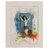 CHAGALL, Marc. Color Lithograph. "Trapeziste CHAGALL, Marc. Color Lithograph. "Trapeziste