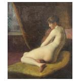 APPARENTLY Unsigned. Oil on Canvas. Nude. APPARENTLY Unsigned. Oil on Canvas. Nude.