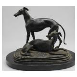 BAYRE, Signed Bronze Sculpture Of Whippets.