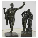 Lot Of 2 Antique Bronze Figural Sculptures . Lot Of 2 Antique Bronze Figural Sculptures .
