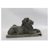 Antique Zinc Recumbent Lion Architectural Antique Zinc Recumbent Lion Architectural