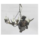 Antique Continental Polychrome Figural Antler Antique Continental Polychrome Figural Antler