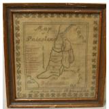 19th C Sampler Map of Palestine 19th C Sampler Map of Palestine