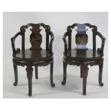 Pair of Japanned Lacquer Chairs.