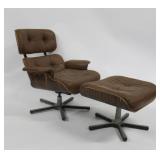 MIDCENTURY. Eames Style Lounge Chair & Ottoman.