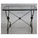 Vintage French Steel and Brass Bakers Table. Vintage French Steel and Brass Bakers Table.