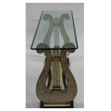 MIDCENTURY. Tessalated Marble Lyre Form