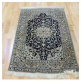 Antique and Finely Hand Woven Persian Silk Carpet. Antique and Finely Hand Woven Persian Silk Carpet.