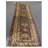 Antique and Finely Hand Woven Kazak Style Runner. Antique and Finely Hand Woven Kazak Style Runner.