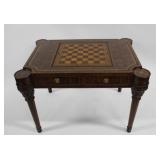 Maitland-Smith Leathertop Game Table. Maitland-Smith Leathertop Game Table.