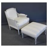 Louis XVI Style Chair & Ottoman. Louis XVI Style Chair & Ottoman.