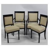 4 Napoleon 111 Style Black Painted Chairs. 4 Napoleon 111 Style Black Painted Chairs.