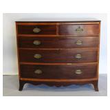 19 Century Mahogany Bow Front Chest.