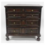 Antique Jacobean Chest Raised on Bunn Feet.