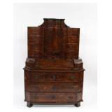 Antique Continental Walnut Tabernacle Cabinet.