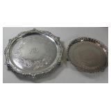 SILVER. Antique Silver Salver Grouping. SILVER. Antique Silver Salver Grouping.